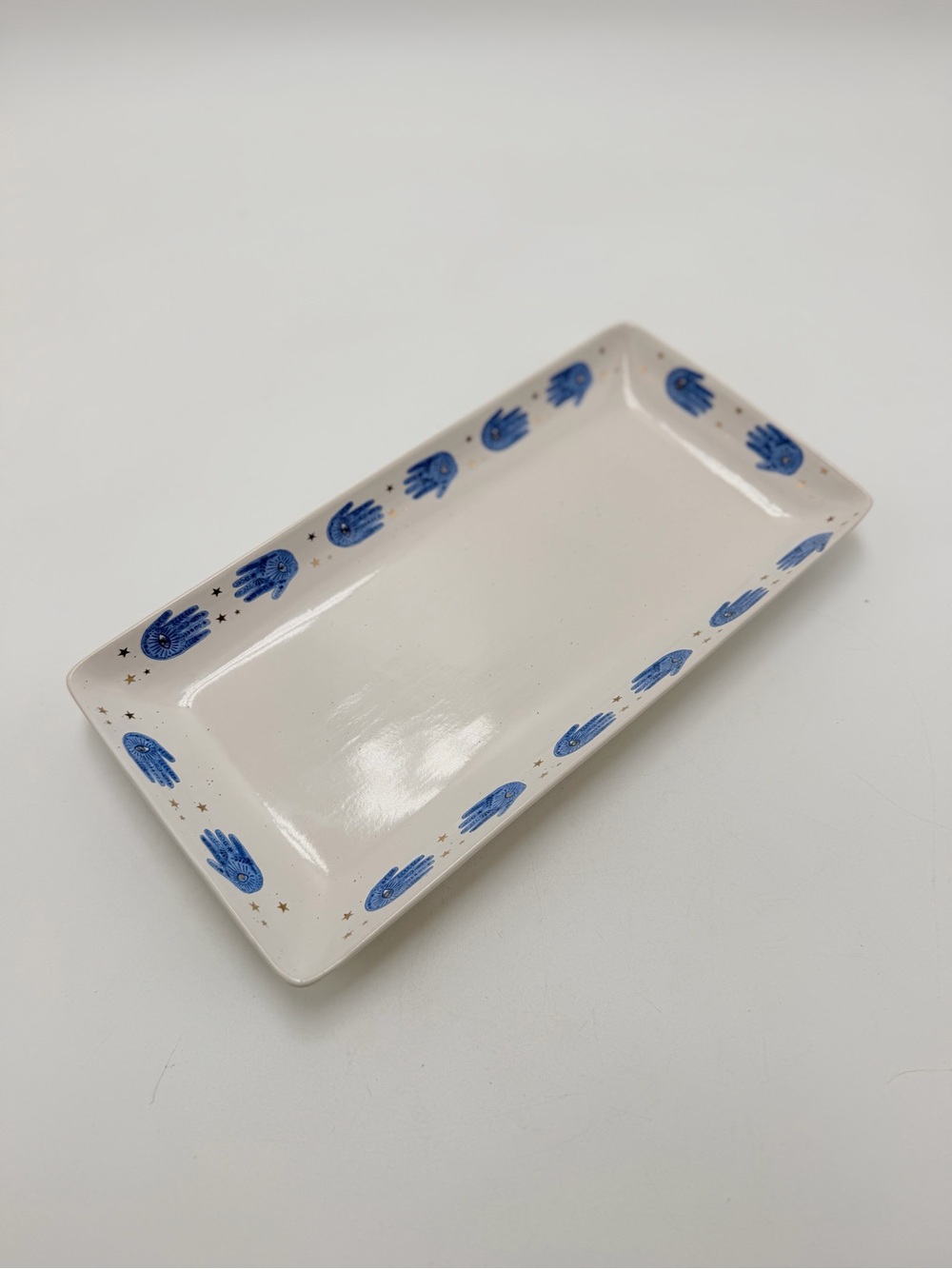 Stay Wild MOONCHILD HAMSA EVIL EYE HAND Fatima Witchy Tray Ceramic 12 1/2”